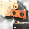BFS Bluetooth Hoparlör Ahşap Klasik Retro Gramofon Bluetooth Müzik Kutusu