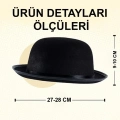 BFS  Charlie Chaplin Stil Çocuk Şapkası – Siyah Melon Parti Şapkası