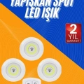 BFS Dolap Işığı Mutfak Rafı Işığı Uzaktan Kumandalı 3 Lü Spot Led Lamba