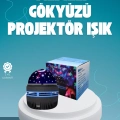 BFS Döner Galaxy Projektör Gece Lambası – Ay ve Yıldız Işıklı Atmosfer Lamba, USB Bağlantılı