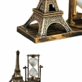 BFS Eyfel Kulesi Tasarımlı Kum Saati Kristalleştirilmiş Kum Saati Dekoratif Ahşap Görünümlü