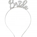 BFS  Gümüş Renkli Taşlı “Bride” Gelin Tacı – El Yazısı Yazı Tipiyle