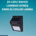 BFS Hareket Sensörlü Solar Lamba | 120° Algılama Açısı, 3-4 Metre Mesafe, Suya Dayanıklı LED