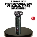 BFS Kablosuz Profesyonel Erkek Bakım Seti – 3 Başlıklı, 3D Akıllı Kesim, Taşınabilir