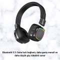 BFS Kablosuz RGB Işıklı Katlanabilir Bluetooth Kulak Üstü Kulaklık