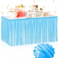 BFS Kendinden Yapışkanlı Makaron Mavi Püsküllü Masa Eteği – 75 X 275 Cm Parti Süslemesi
