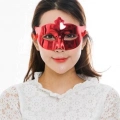 BFS   Kırmızı Renk Kostüm Partisi Ekstra Parlak Balo Maskesi 15x10 cm