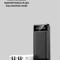 BFS LED Işıklı 20.000mAh Powerbank LCD Gösterge Dahili Çoklu Kablo