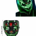 BFS Led Işıklı Neon Maske Cadılar Bayramı Maskesi Korkunç Korku Maskesi