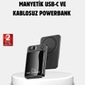 BFS Manyetik Powerbank 15W Wireless Hızlı Şarj LED Ekranlı