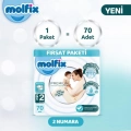 BFS   Molfix Premium Bebek Bezi Fırsat Paketi 2 Beden 3-6 Kg 70 Adet