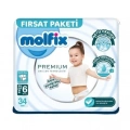 BFS   Molfix Premium Bebek Bezi Fırsat Paketi 6 Beden 15+ Kg 34 Adet