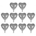 BFS Nessiworld  Kalp Şekilli Gümüş Renk Toptan Folyo Balon 45 cm 10 Adet