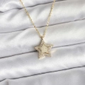 BFS Pirinç Gold Renk Zincirli Yıldızlı Model Kadın Kolye