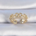 BFS Pirinç Gold Renk Zirkon Taşlı İnci Detay Kadın Yüzük