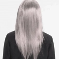 BFS   Platin Gri Gümüş Renk Uzun Parti Peruğu Uzun Takma Peruk