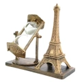 BFS Retro Eyfel Kulesi Ve Kum Saati Dekoratif Ahşap Görünümlü Masa Biblosu