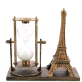 BFS Retro Eyfel Kulesi Ve Kum Saati Dekoratif Ahşap Görünümlü Masa Biblosu