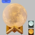 BFS RGB Modlu 16 Renkli Ay Gece Lambası 3D Baskı ve Uzaktan Kumanda Özellikli
