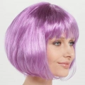 BFS   Rose Pembe Renk Düz Kesim Küt Parti Peruğu Kısa Takma Saç