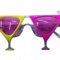 BFS   Sarı Pembe Renk Martini Parti Gözlüğü