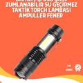 BFS Şarjlı LED El Feneri - 14500 Pil Dahil, 4 Işık Modu, Mini Boy