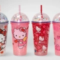 BFS Sevimli Hello Kitty Işıklı Pipetli Boncuklu Suluk & Bardak 400 Ml Alk3145