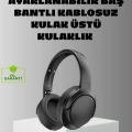 BFS Siyah Kablosuz Bluetooth Kulaklık 300 mAh Hızlı Şarj Katlanabilir Pedli