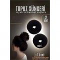 BFS  SİYAH Mini Saç Topuz Süngeri  2 ADET 7.5 CM Çap 3 cm Kalınlık