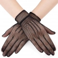 BFS     Siyah Renk Likralı File Eldiven Parmaklı Örgü Eldiven Yetişkin Boy
