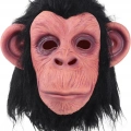 BFS   Siyah Saçlı Kafaya Tam Geçmeli Lateks Şempanze Maskesi - Lateks Maymun Orangutan Goril Maske Et Maske