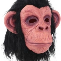 BFS   Siyah Saçlı Kafaya Tam Geçmeli Lateks Şempanze Maskesi - Lateks Maymun Orangutan Goril Maske Et Maske