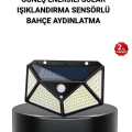 BFS Solar Bahçe Lambası 100 LED Hareket Sensörlü Güneş Enerjili Aydınlatma