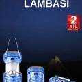 BFS Solar Şarjlı Kamp Lambası Güneş Enerjili Kızaklı Kamp Feneri Çadır Feneri Led Işıldak
