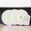 BFS Spot Lamba Led Işık 3lü Uzaktan Kumandalı Pilli Yapışkanlı Kablosuz