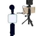 BFS Telefon Tutucu Led Işıklı Kumandalı Mikrofon Telefon Vlog Video Kayıt