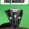 BFS Tıraş Makinesi 3 Başlıklı T Başlıklı Hassas Ciltlere Özel Saç Sakal Vücut Kulak ve Burun