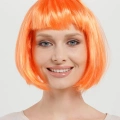 BFS     Turuncu Renk Küt Parti Peruğu Kısa Takma Saç