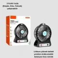 BFS USB Girişli Taşınabilir Masaüstü Mini Fan – 3 Kademeli Hız, Şarjlı, Işıklı, Sessiz Çalışma