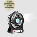 BFS USB Girişli Taşınabilir Masaüstü Mini Fan – 3 Kademeli Hız, Şarjlı, Işıklı, Sessiz Çalışma