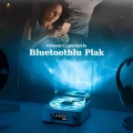 BFS Waves Nostalji Plak Görünümlü Bluetooth Hoparlör 3d Ses Dalgası Retro Müzik Plak Mavi