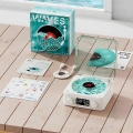 BFS Waves Nostalji Plak Görünümlü Bluetooth Hoparlör 3d Ses Dalgası Retro Müzik Plak Mavi