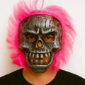 BFS  Wild Skull - Gümüş Kafatası Pembe Saçlı İskelet Maske