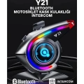 BFS Y21 Rgb Işık Efektli Intercom Bluetooth Motosiklet Kask Kulaklığı Intercom Kulaklık