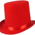 BFS   YetişkinlerİçinKırmızıRenkRingmasterSihirbazŞapkasıFötrŞapka15cm