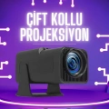 ÇOK SATAN Çift Kollu Projeksiyon Taşınabilir Game Projektör Full Hd 1080P 4k Projeksiyon Gamepad