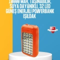 ÇOK SATAN Çift USB Çıkışlı Güneş Enerjili Aydınlatmalı Powerbank