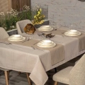 ÇOK SATAN Cotton Box Antique Jasmine Bej Keten Masa Örtüsü