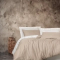 ÇOK SATAN Cotton Box Çift Kişilik Smart Bambu Saten Nevresim Takımı Bej