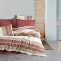 ÇOK SATAN Cotton Box Line Tek Kişilik Nevresim Takımı Kenway Bordo